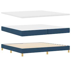 Postel s boxspringem s polštářem Modrá 200 x 200 cm textil - obrázek 5