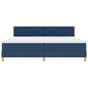 Postel s boxspringem s polštářem Modrá 200 x 200 cm textil - obrázek 7