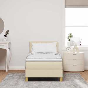 Postel s boxspringem s polštářem Krémová 80 x 200 cm textil - obrázek 3