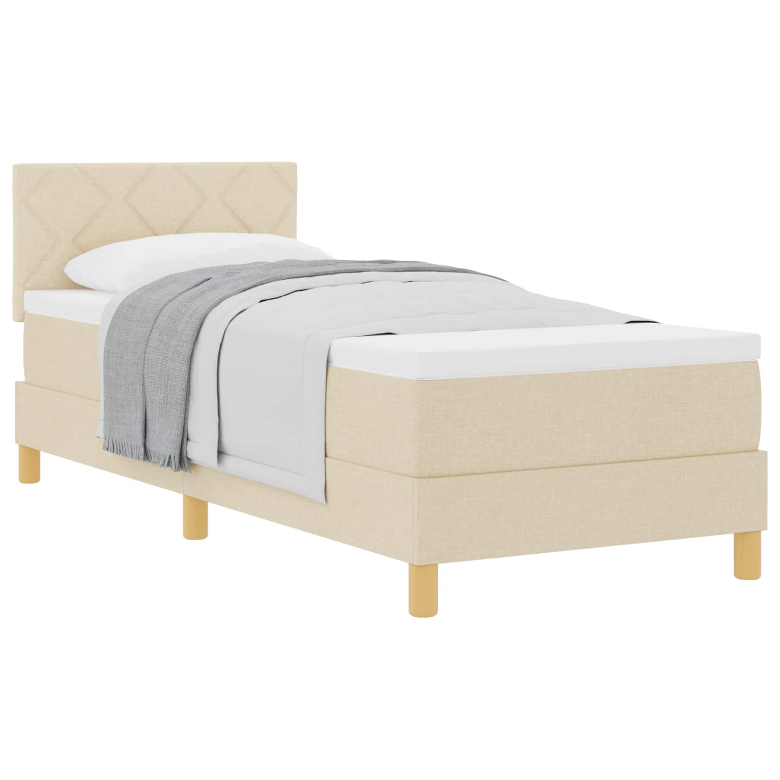 Postel s boxspringem s polštářem Krémová 80 x 200 cm textil 3338956