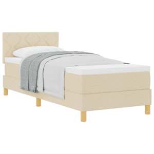 Postel s boxspringem s polštářem Krémová 80 x 200 cm textil - obrázek 2