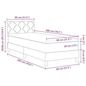 Postel s boxspringem s polštářem Krémová 80 x 200 cm textil - obrázek 12