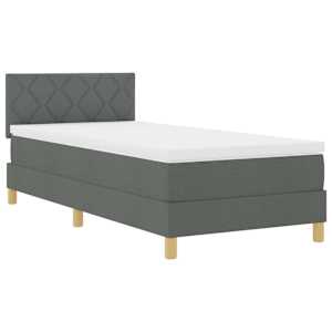 Postel s boxspringem s polštářem Tmavě šedá 90 x 190 cm textil - obrázek 4