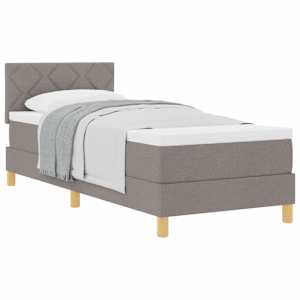 Postel s boxspringem s matrací s čelo Taupe 90 x 190 cm textil - obrázek 2
