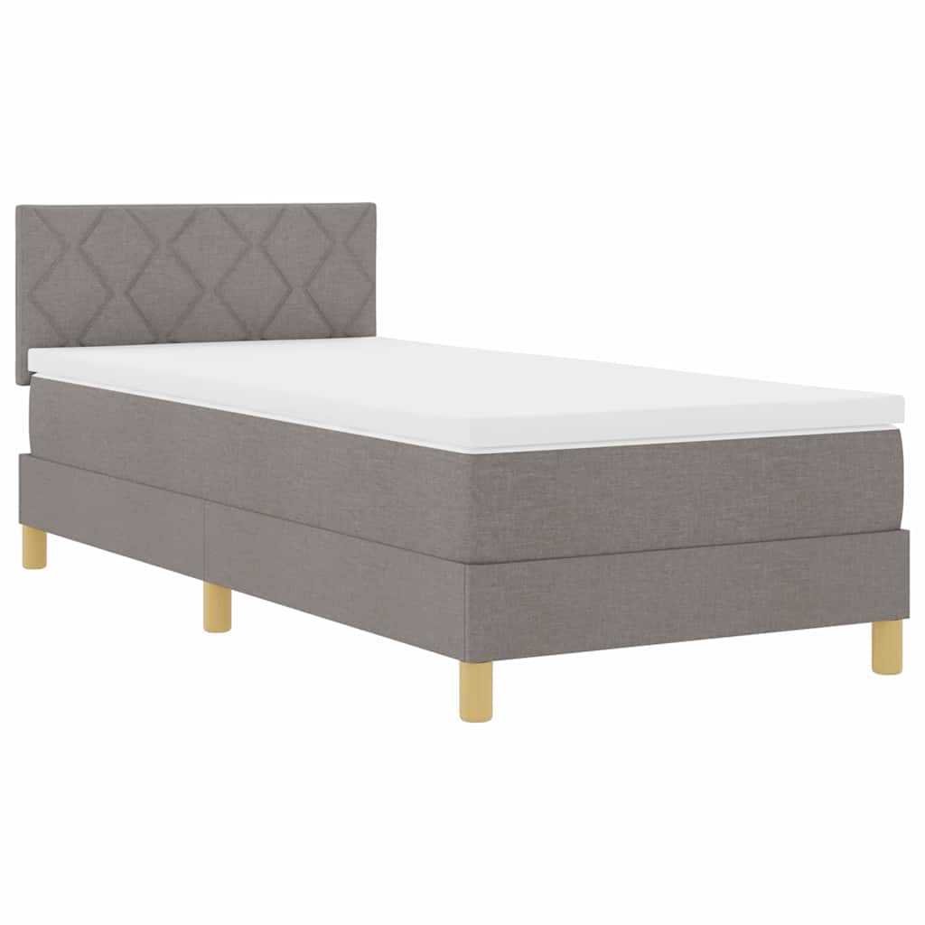 Thumbnail - vidaXL Boxspringbett mit Matratze mit Matratze Taupe 90 x 190 cm Stoff