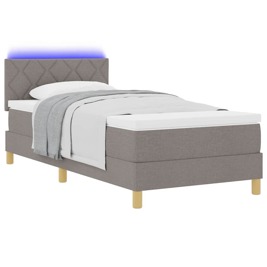 Thumbnail - vidaXL Boxspringbett mit Matratze mit Matratze Taupe 90 x 190 cm Stoff