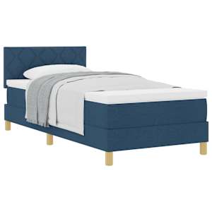 Postel s boxspringem s polštářem Modrá 90 x 190 cm textil - obrázek 2