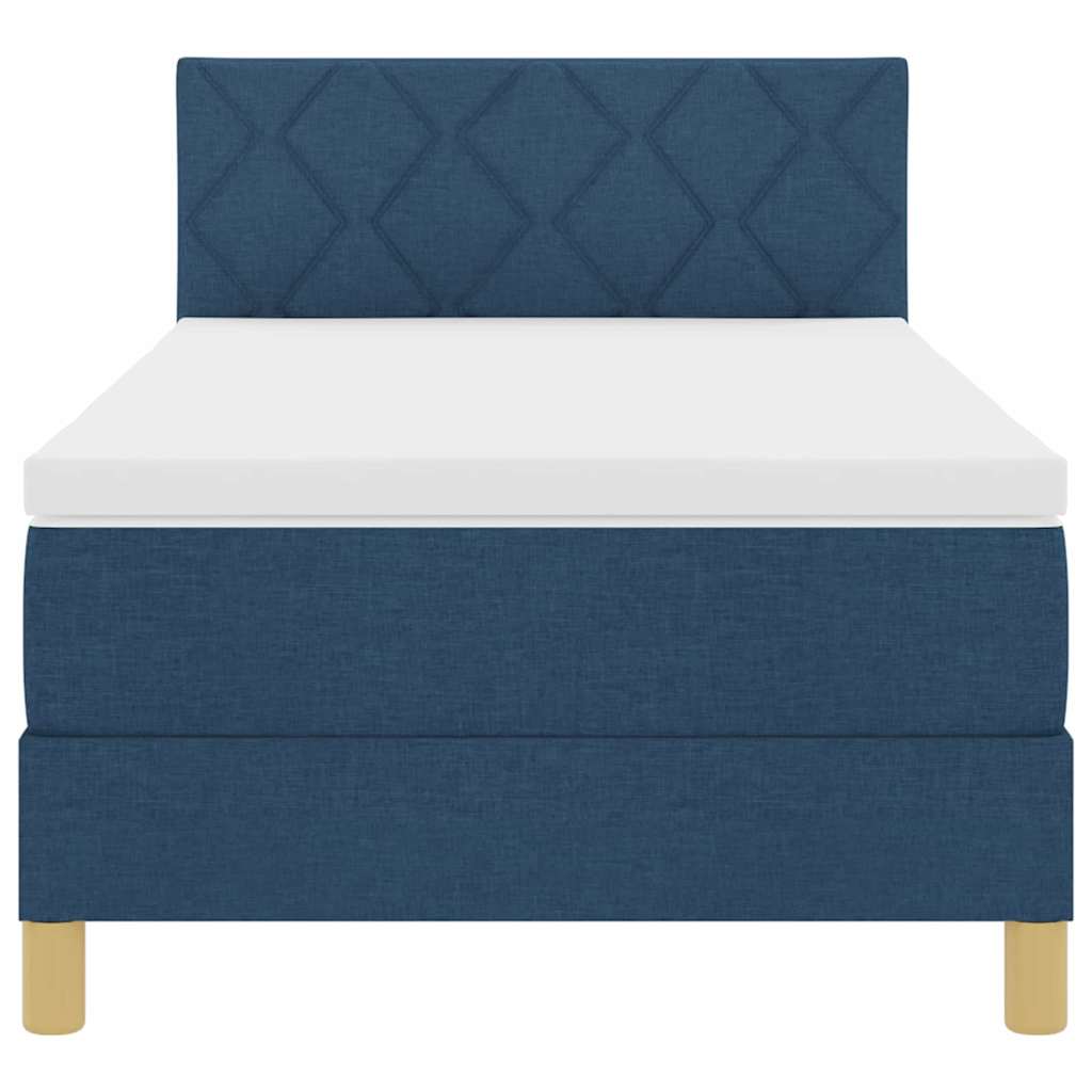 Postel s boxspringem s polštářem Modrá 90 x 190 cm textil - obrázek 7