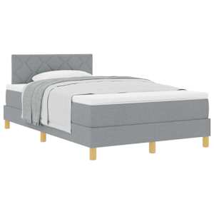 Postel s boxspringem s matrací Světle šedá 120 x 190 cm textil - obrázek 2