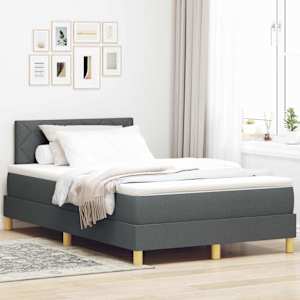 Postel s boxspringem s polštářem Tmavě šedá 120 x 190 cm textil - obrázek 1