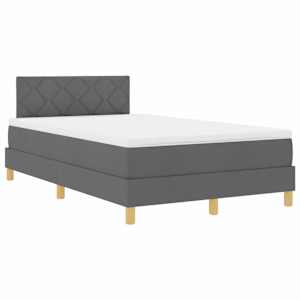 Postel s boxspringem s polštářem Tmavě šedá 120 x 190 cm textil - obrázek 4