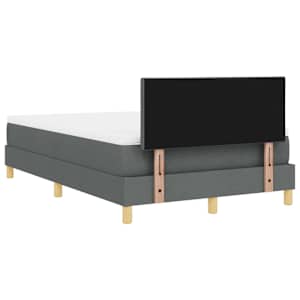 Postel s boxspringem s polštářem Tmavě šedá 120 x 190 cm textil - obrázek 9
