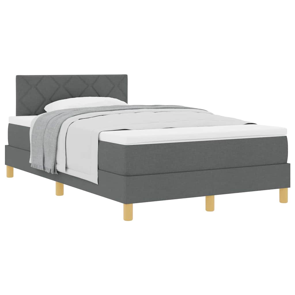 Thumbnail - vidaXL Boxspringbett mit Matratze Dunkelgrau 120x190 cm Stoff