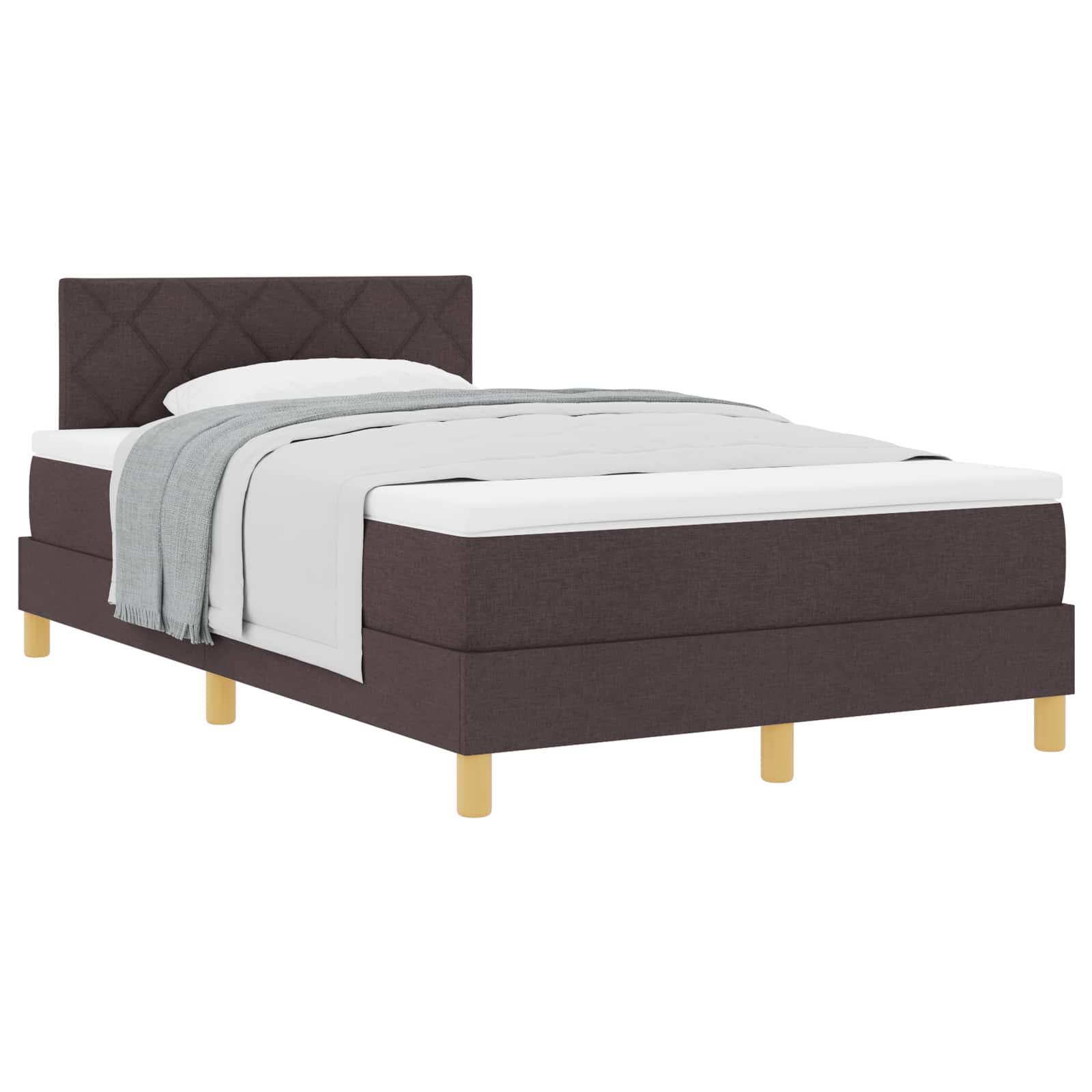 Thumbnail - vidaXL Boxspringbett mit Matratze Dunkelbraun 120 x 190 cm Stoff