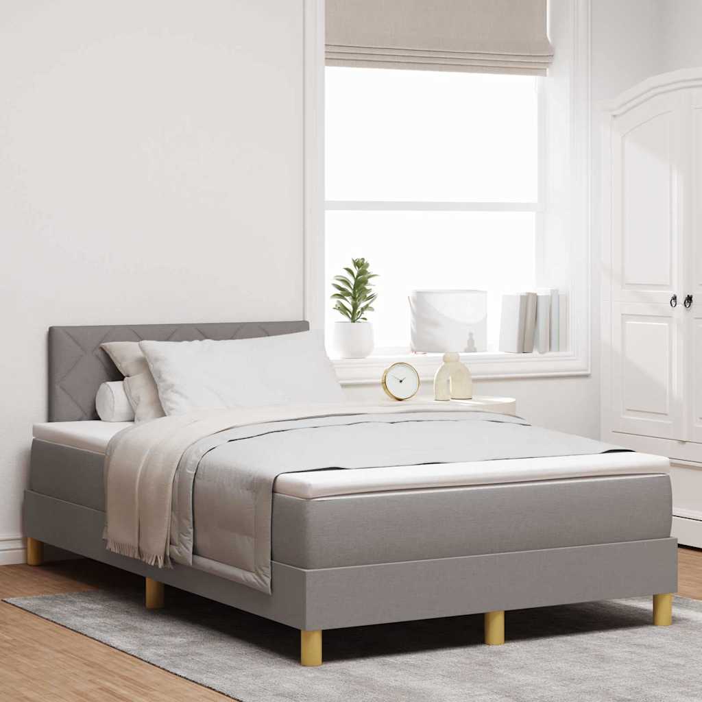Paturi si accesorii - Pat boxspring cu saltea Gri taupe 120 x 190 cm țesătură