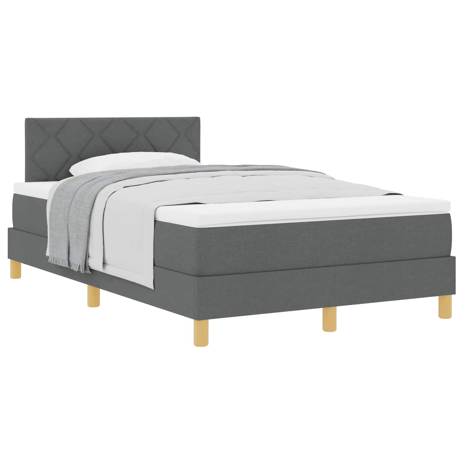 Thumbnail - vidaXL Boxspringbett mit Matratze Dunkelgrau 120 x 200 cm Stoff