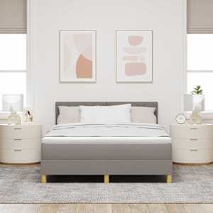 Postel s boxspringem s polštářem Taupe 140 x 190 cm textil - obrázek 3