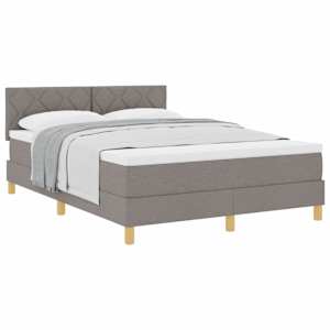 Postel s boxspringem s polštářem Taupe 140 x 190 cm textil - obrázek 2