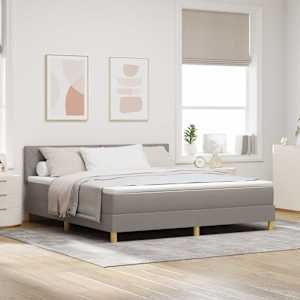 Postel s boxspringem s matrací s čelo Taupe 180 x 200 cm textil - obrázek 1