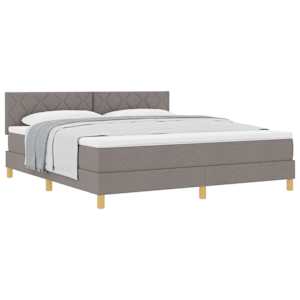 Postel s boxspringem s matrací s čelo Taupe 180 x 200 cm textil - obrázek 2