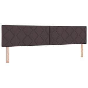 Postel s boxspringem s čelo Tmavě hnědá 200 x 200 cm textil - obrázek 6