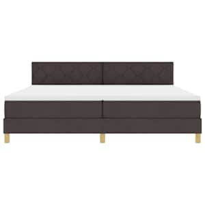 Postel s boxspringem s čelo Tmavě hnědá 200 x 200 cm textil - obrázek 7