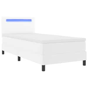 Postel s boxspringem s matrací Bílá 90 x 200 cm Umělá kůže - obrázek 5