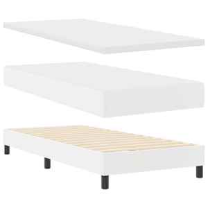 Postel s boxspringem s matrací Bílá 90 x 200 cm Umělá kůže - obrázek 6