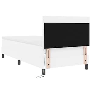 Postel s boxspringem s matrací Bílá 90 x 200 cm Umělá kůže - obrázek 10