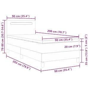 Postel s boxspringem s matrací Bílá 90 x 200 cm Umělá kůže - obrázek 13