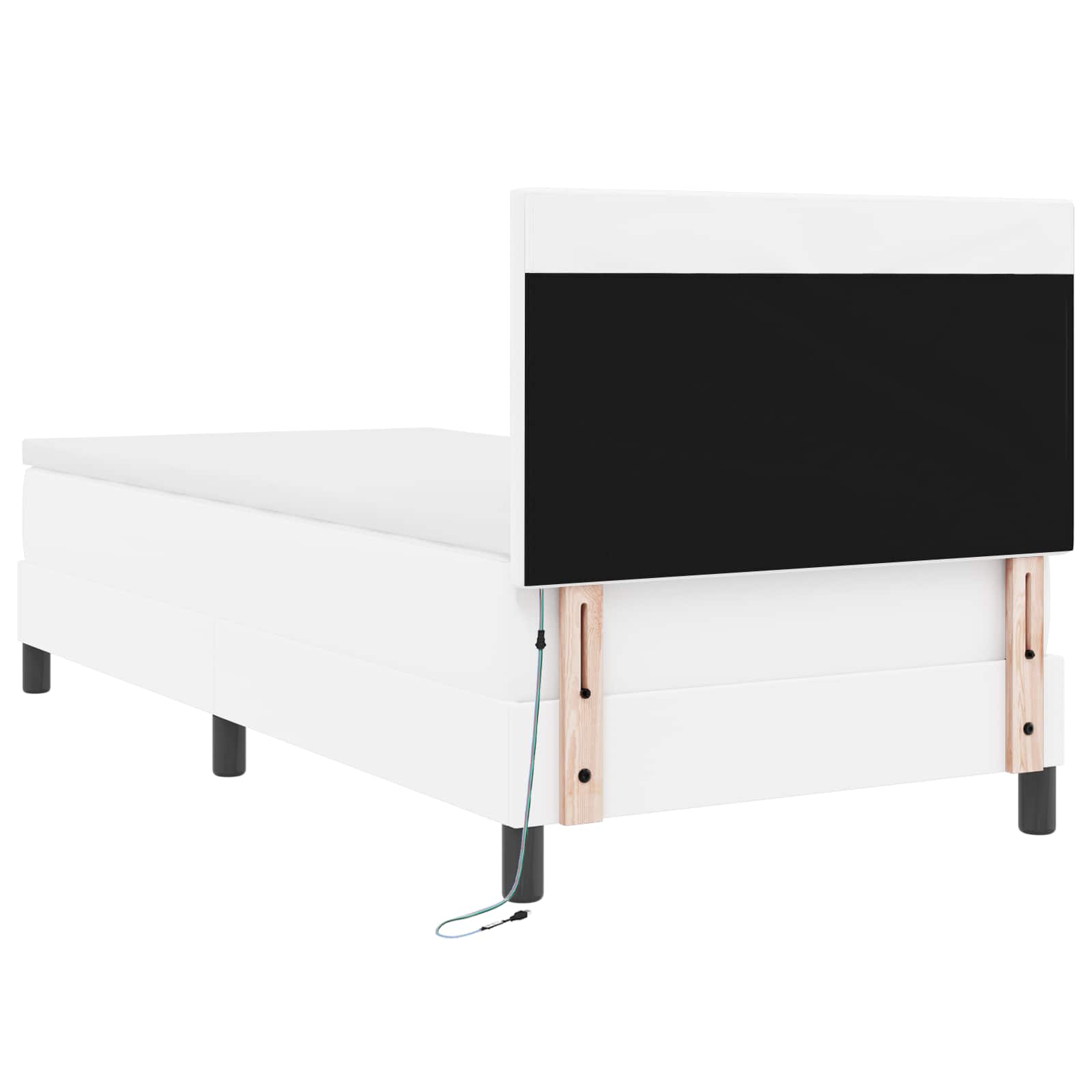 Postel s boxspringem s matrací Bílá 100 x 200 cm Umělá kůže - obrázek 10