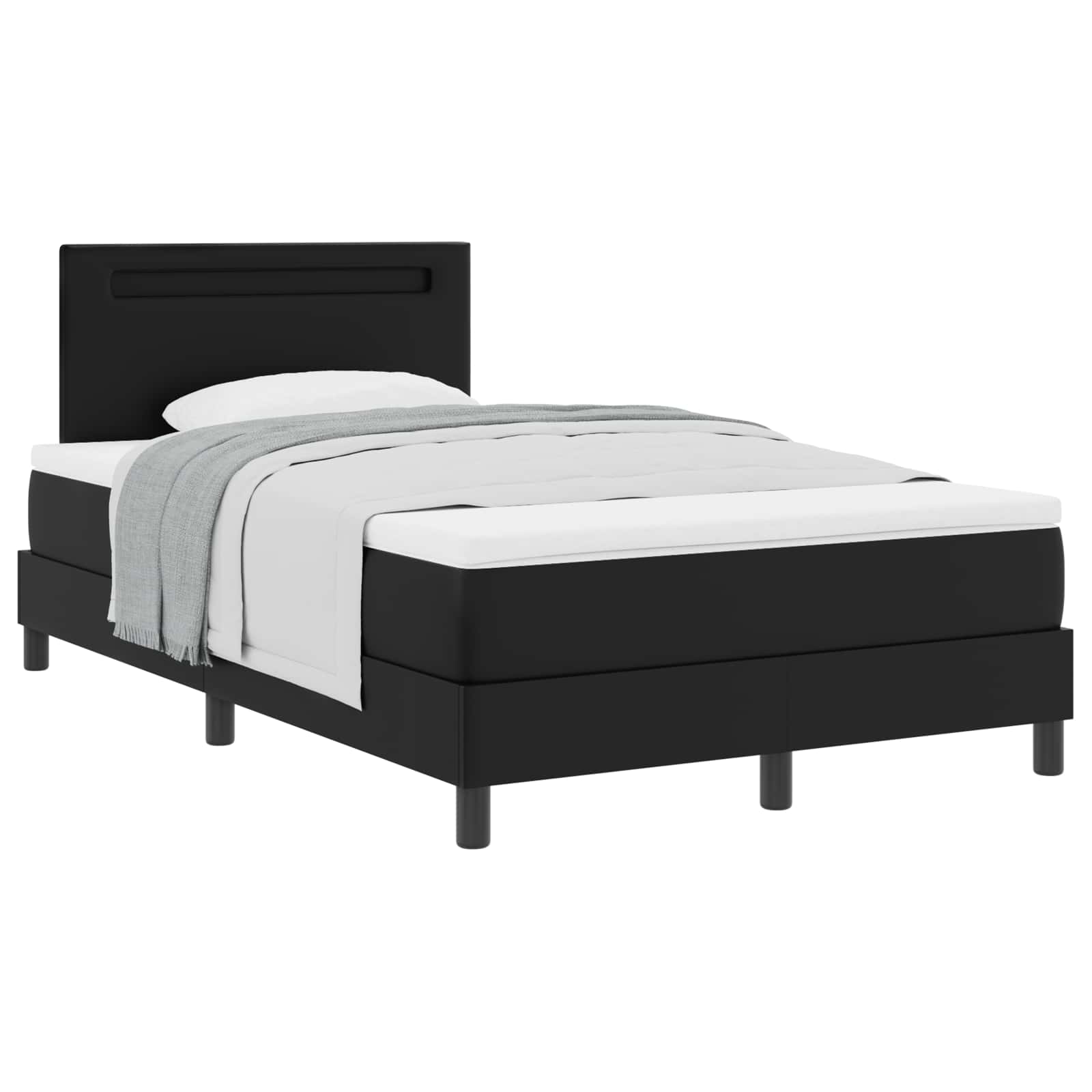 Postel s boxspringem s matrací Černá 120 x 190 cm Umělá kůže - obrázek 3