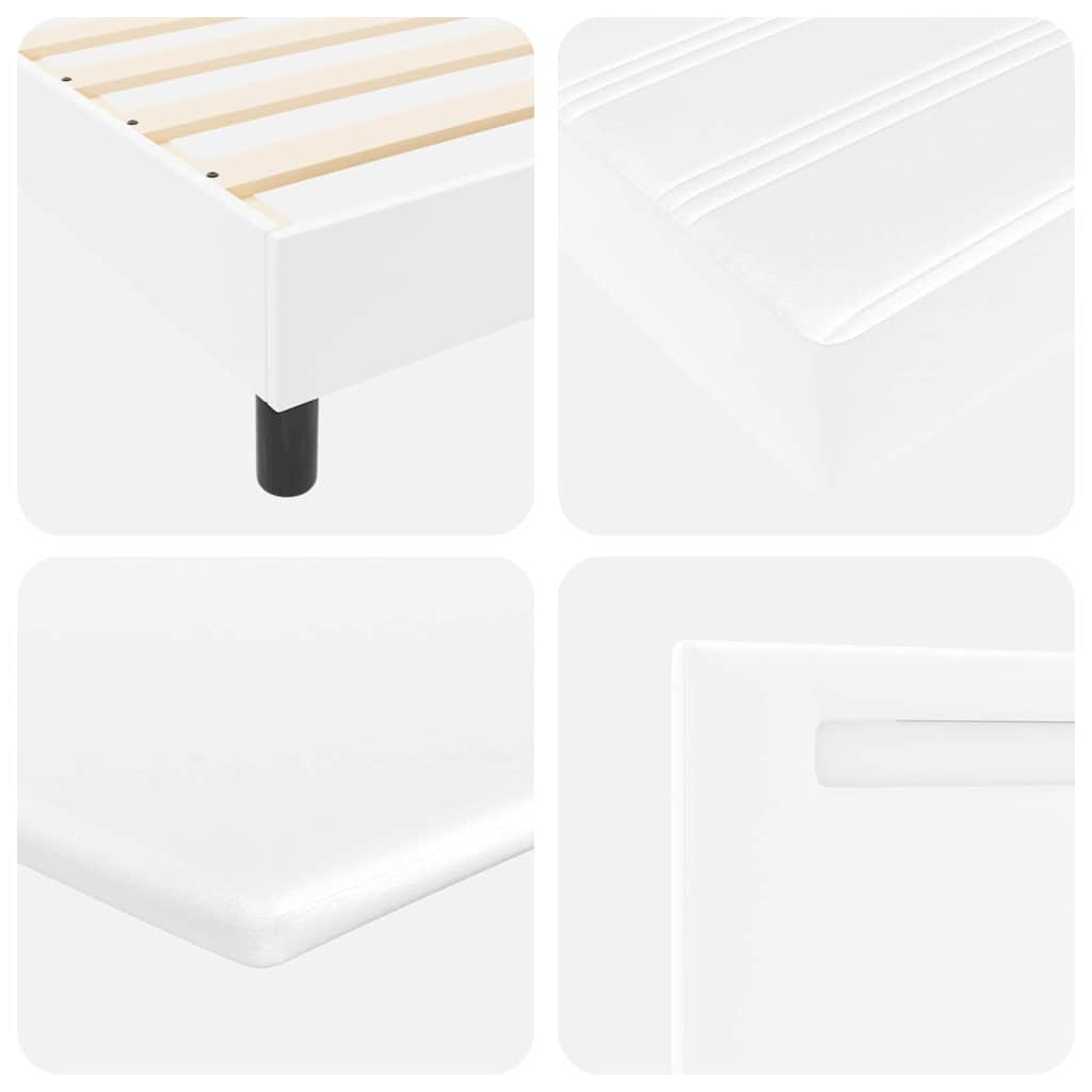 Boxspring Ágy Matraccal, Fehér, Kis Dupla, Műbőr 