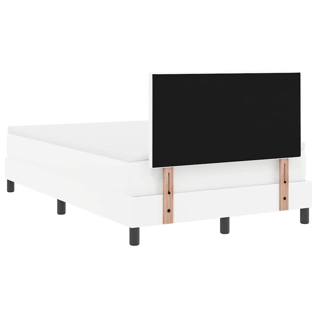 Boxspring Ágy Matraccal, Fehér, Kis Dupla, Műbőr 