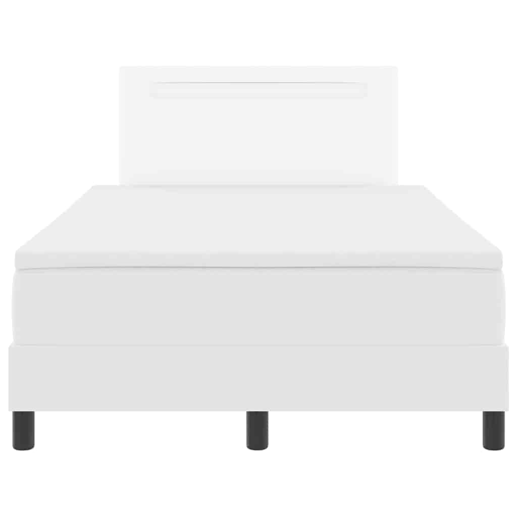 Boxspring Ágy Matraccal, Fehér, Kis Dupla, Műbőr 