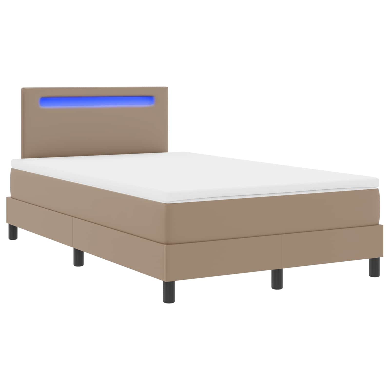 vidaXL Boxspringbed met matras Cappuccino 120 x 190 cm Kunstleer bruin, foto 3
