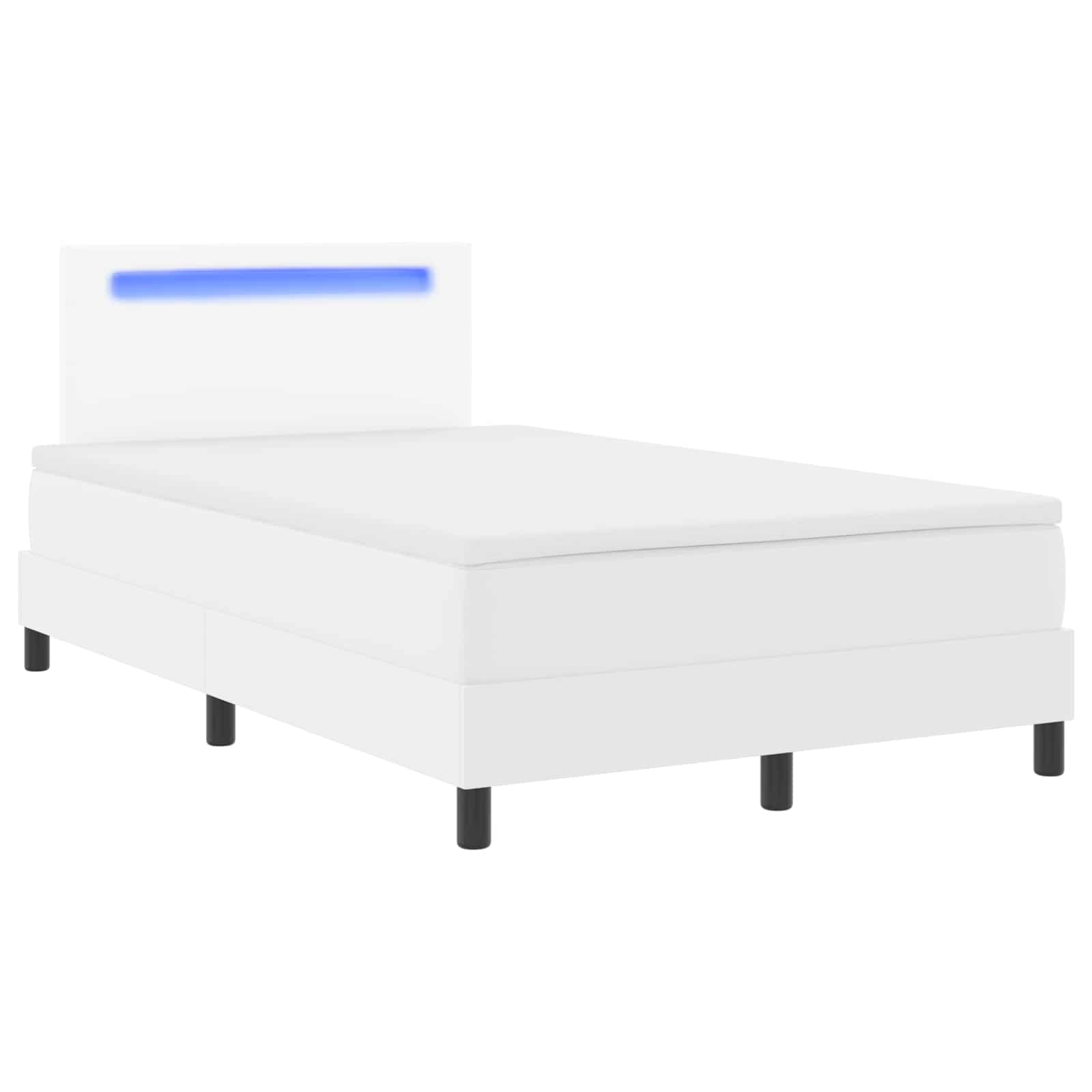 vidaXL Boxspringbed met matras Wit 120 x 200 cm Kunstleer, foto 3