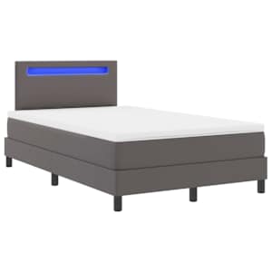 Postel s boxspringem s matrací Šedá 120 x 200 cm Umělá kůže - obrázek 5