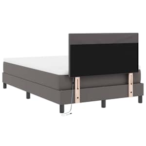 Postel s boxspringem s matrací Šedá 120 x 200 cm Umělá kůže - obrázek 10