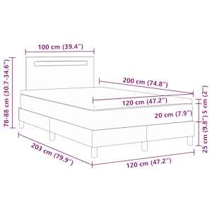 Postel s boxspringem s matrací Šedá 120 x 200 cm Umělá kůže - obrázek 13