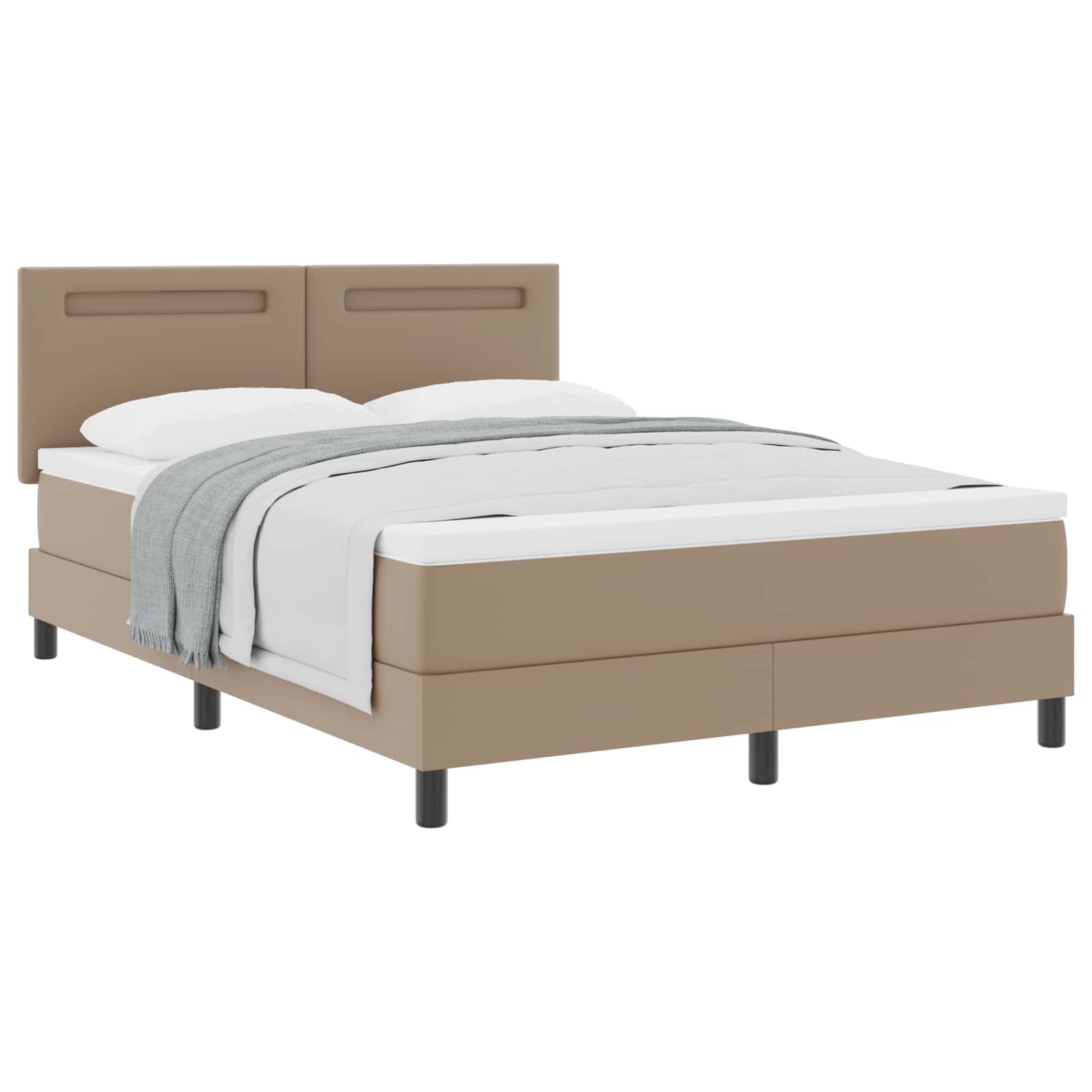 Thumbnail - vidaXL Boxspringbett mit Matratze Cappuccino 140 x 200 cm Kunstleder