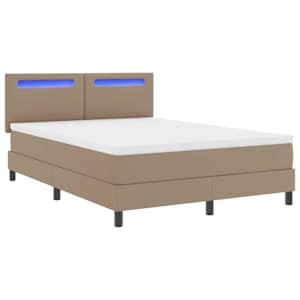 Postel s boxspringem s čelo Cappuccino 140 x 200 cm Umělá kůže - obrázek 5