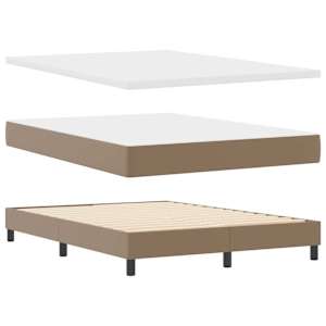 Postel s boxspringem s čelo Cappuccino 140 x 200 cm Umělá kůže - obrázek 6