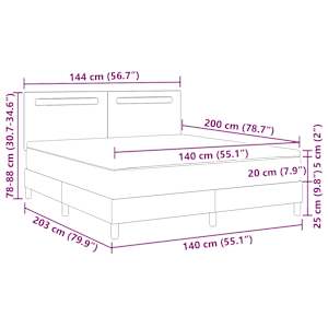 Postel s boxspringem s čelo Cappuccino 140 x 200 cm Umělá kůže - obrázek 13