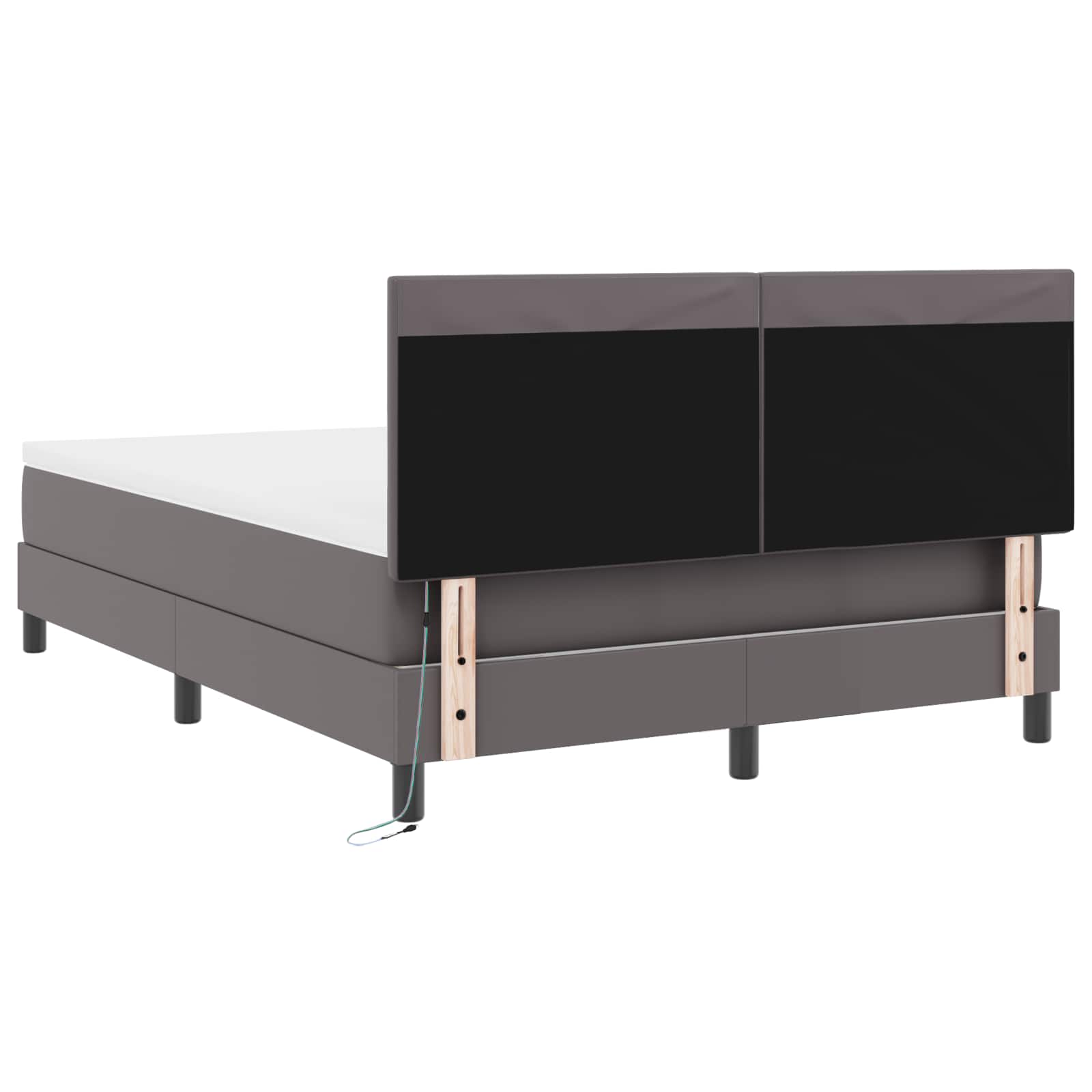 Postelja z vzmetnico z vzmetnico Siva 160 x 200 cm Umetna koža