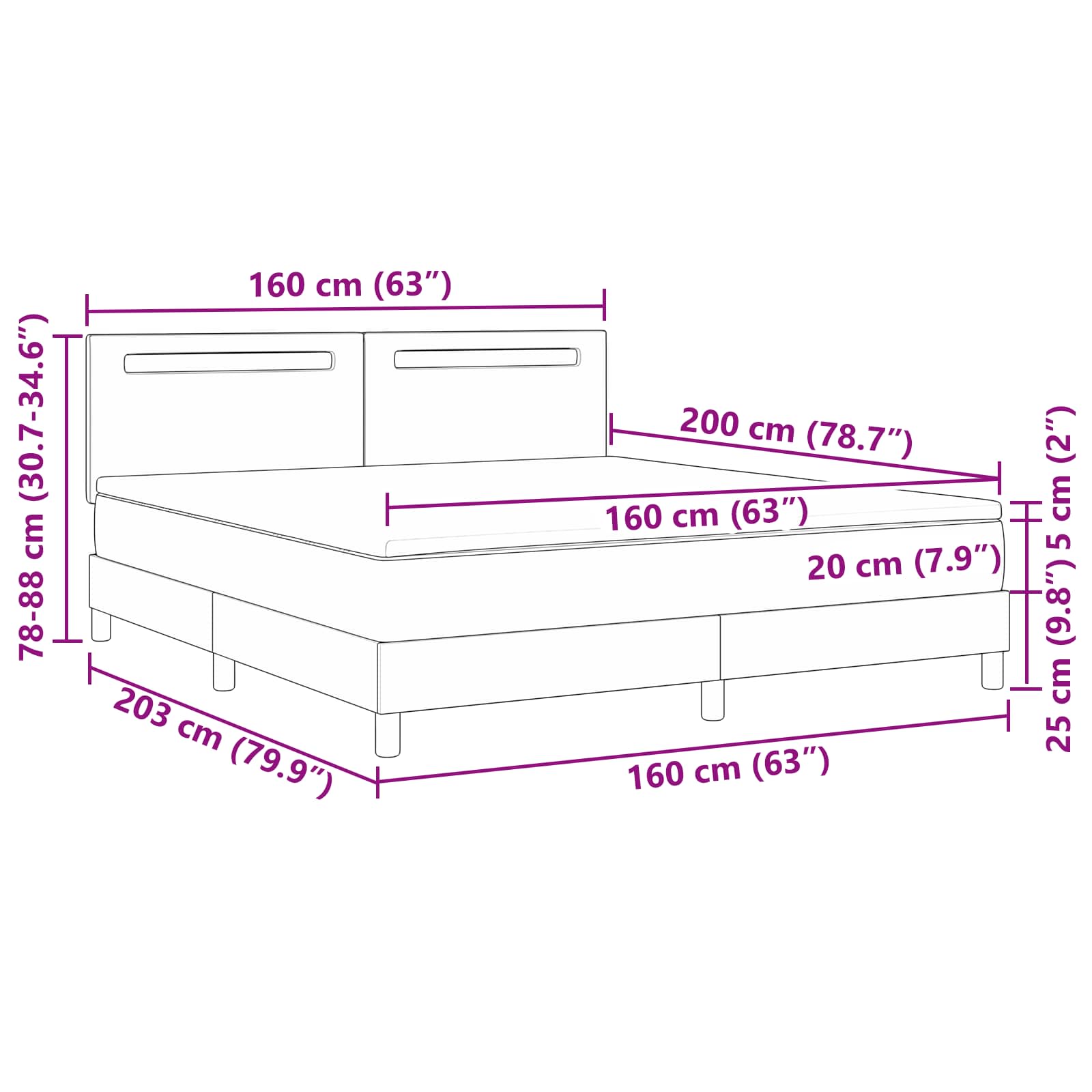 Postelja z vzmetnico z vzmetnico Siva 160 x 200 cm Umetna koža