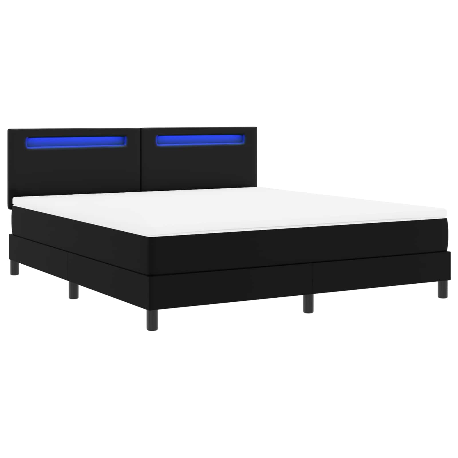 vidaXL Boxspringbed met matras Zwart 180 x 200 cm Kunstleer, foto 3