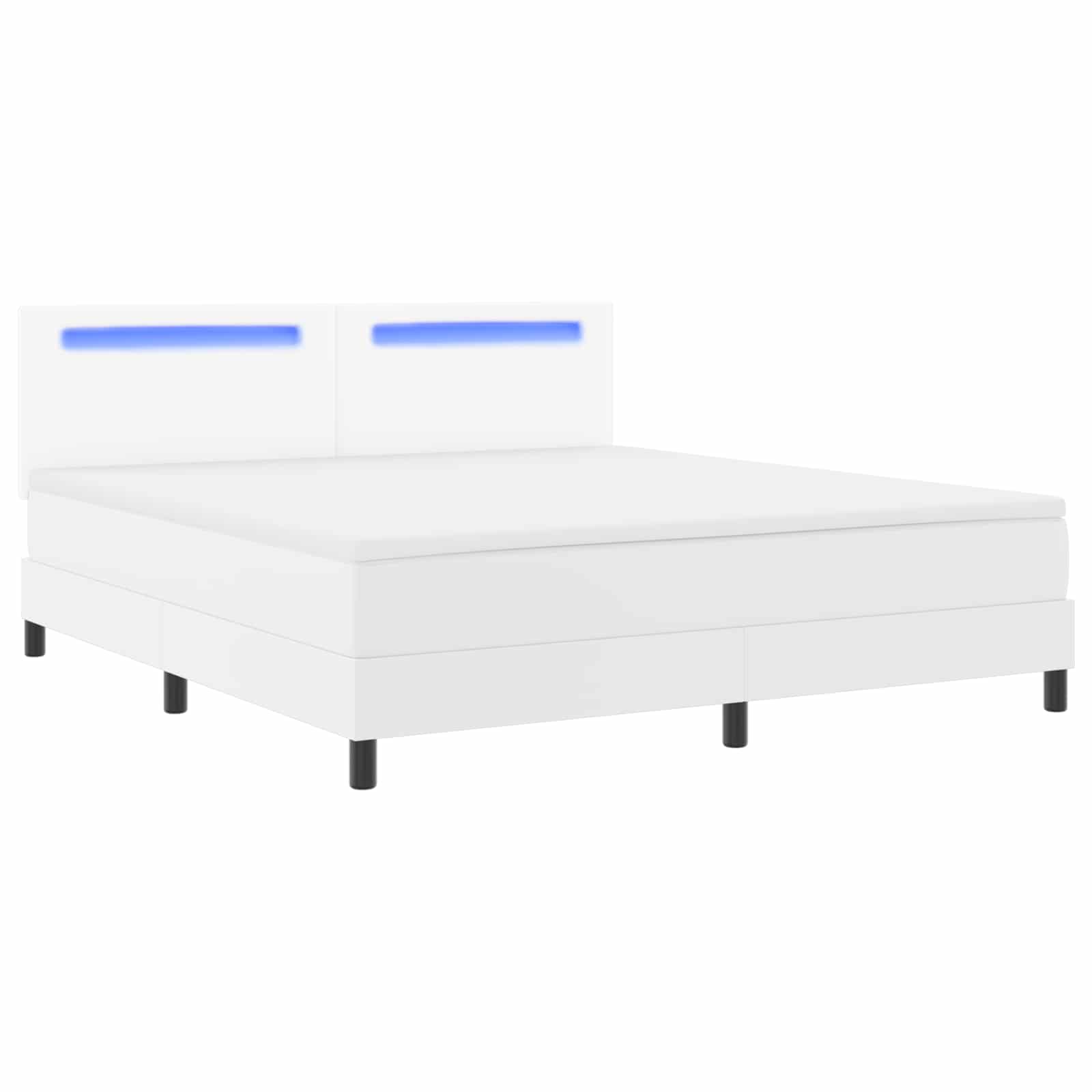 Κρεβάτι με ελατήρια με στρώμα Λευκό 180 x 200 cm Τεχνητό δέρμα - Image 5