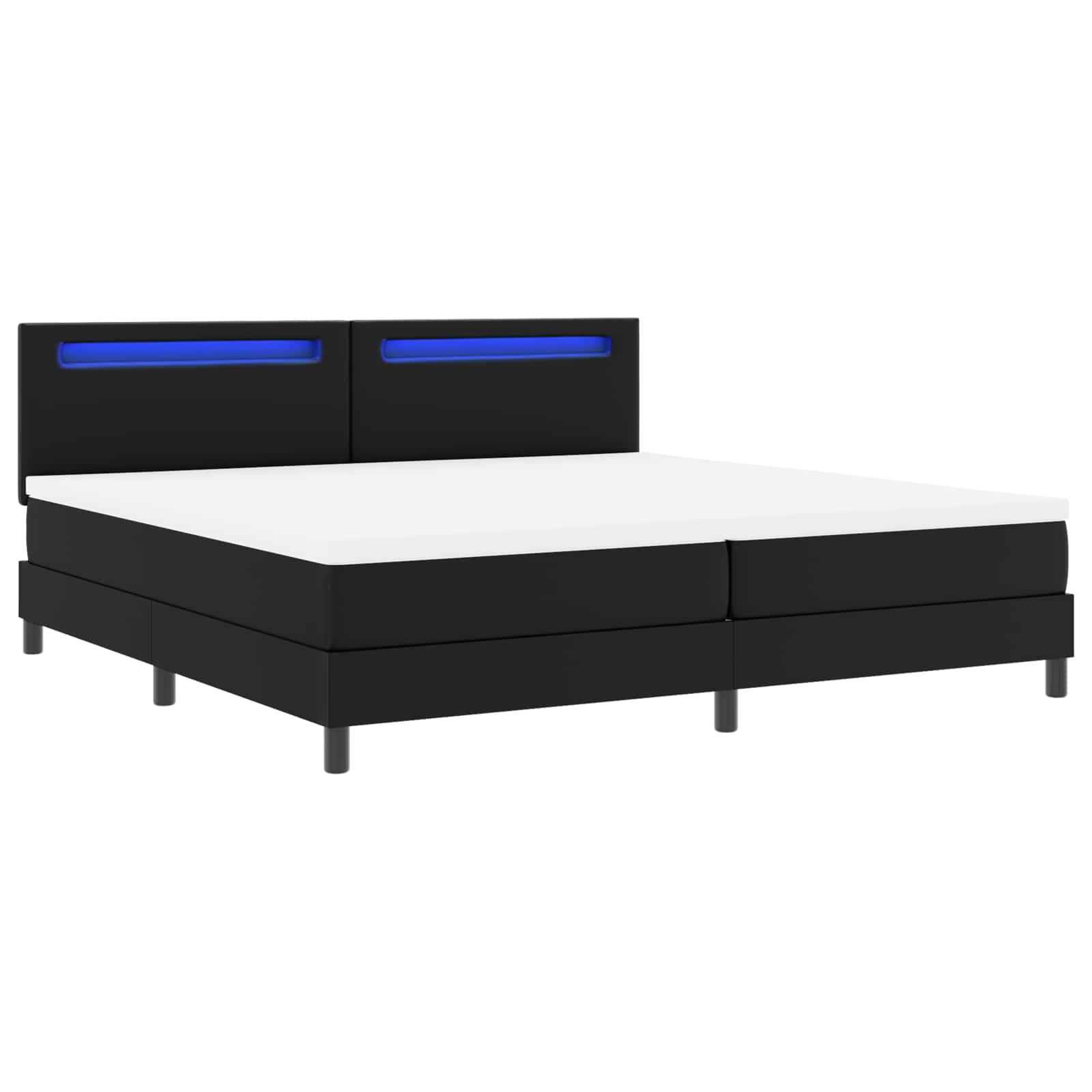 vidaXL Boxspringbed met matras Zwart 200 x 200 cm Kunstleer, foto 3