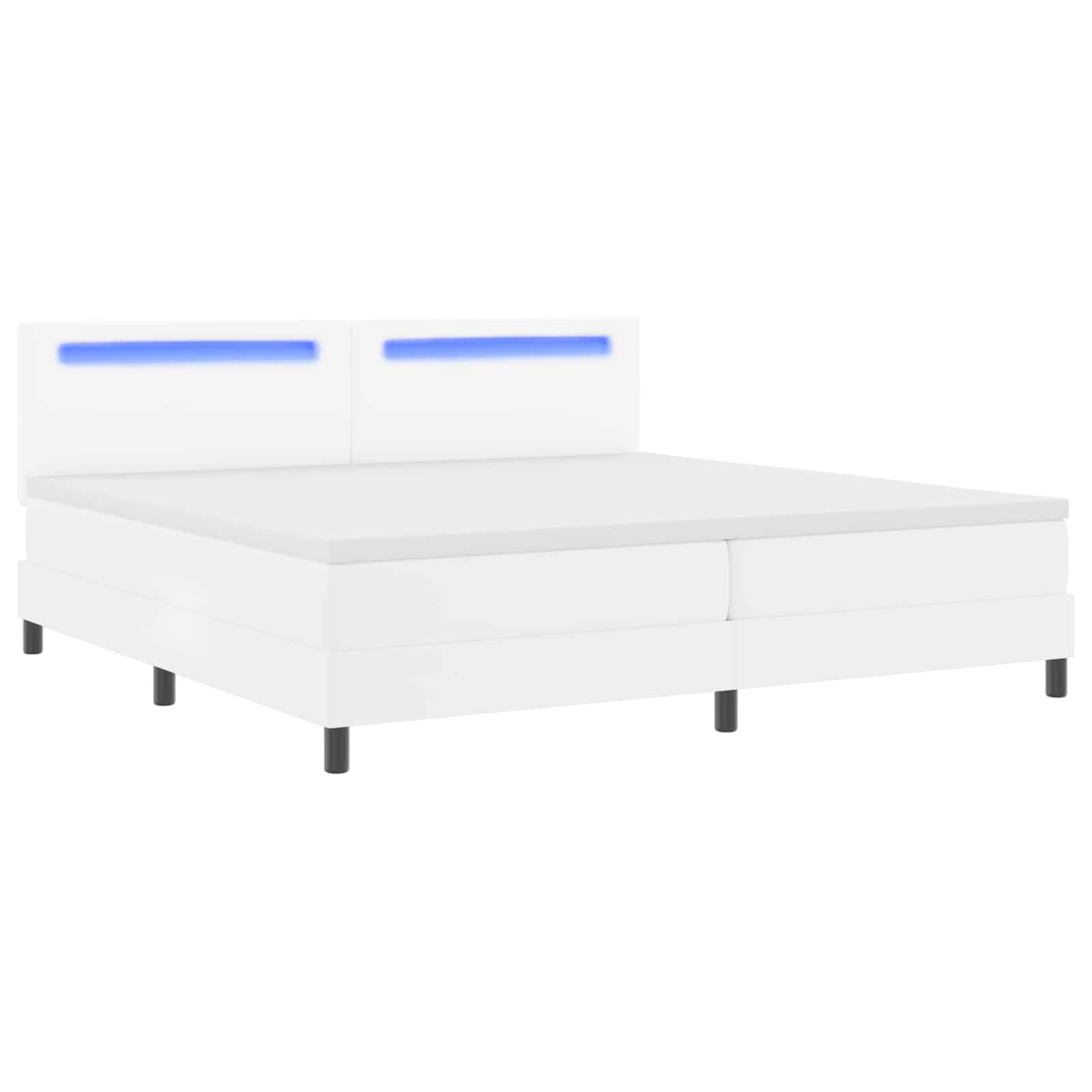 vidaXL Boxspringbed met matras Wit 200 x 200 cm Kunstleer, foto 3